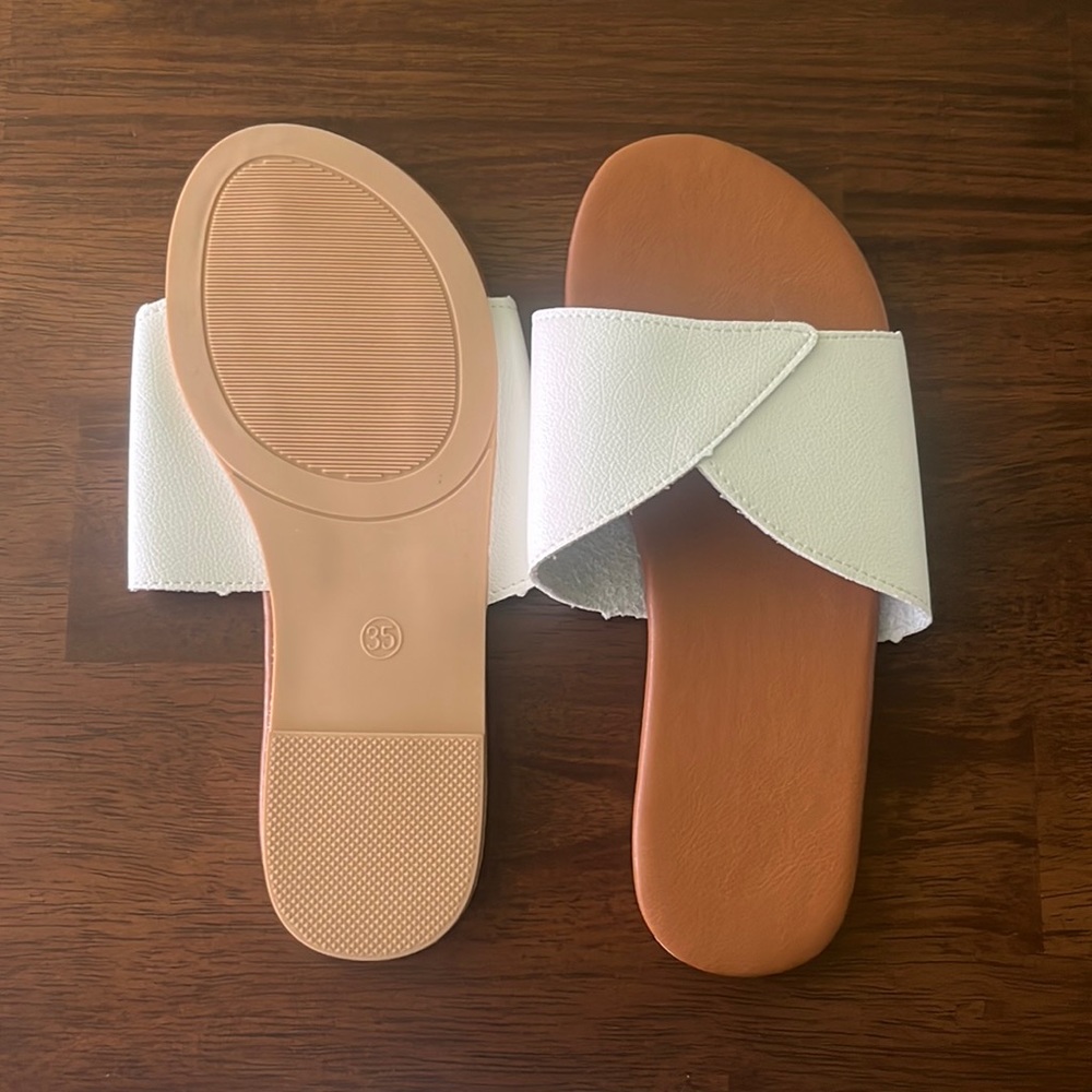 white open toe sandals